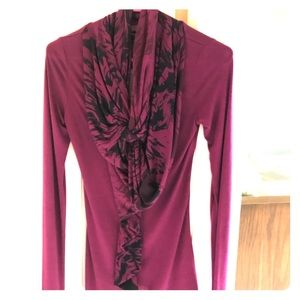 Purple cowl neck top